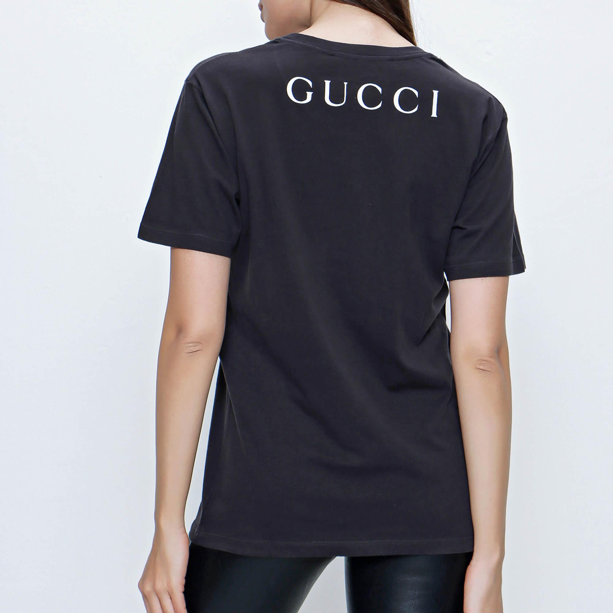 Gucci - Black Cotton Metal Logo T shirt 